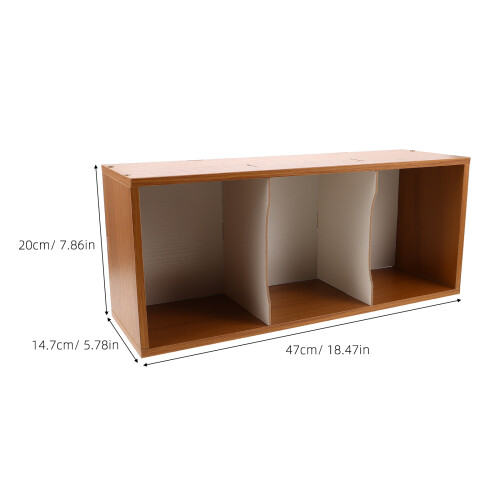 Light Brown Wooden Cd Organizer Rack for Home Desk Storage 1