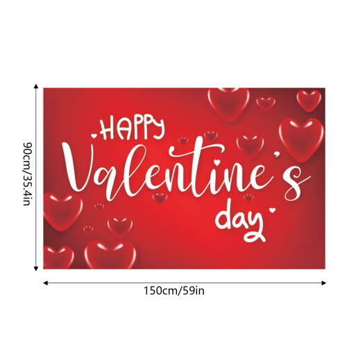 Valentine's Day Banner 90x150cm Polyester Decoration 1