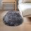 Fluffig grå, lurvig sovrumsmatta oval 86x112 cm 4