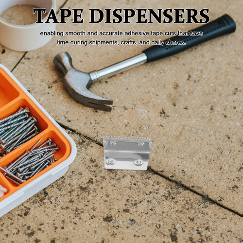 12Pcs Heavy-Duty Silver Iron Tape Dispenser Replacement Cutter 2