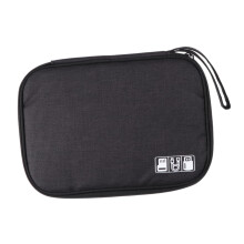 Electronics Organizer Large Capacity Travel Cable Storage Bag for Power Bank Earphones Black