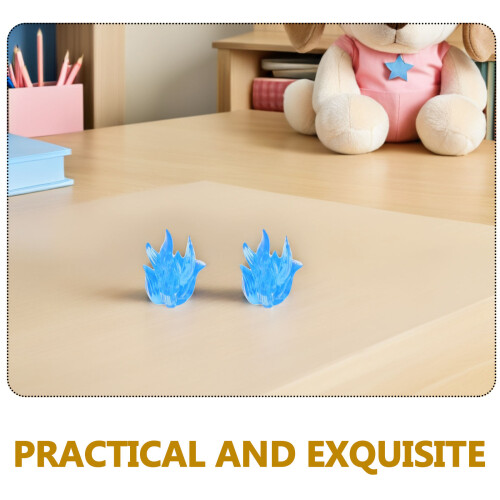 6Pcs Blue Realistic Flame Effect Miniature Fire Decor for Home Use 2
