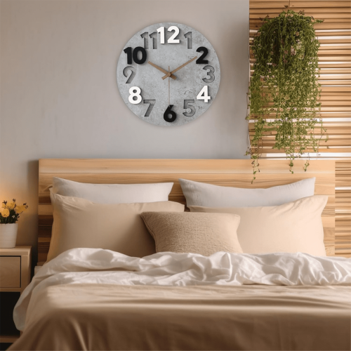 12-inch Modern Grey Wall Clock with Silent Movement 2