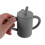 Grey Silicone Elderly Sippy Cup with Handles Spillproof Straw Mug 7