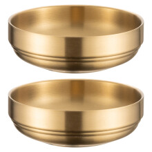 2Pcs Small Gold Bowls Stainless Steel Modern Korean Style Sauce Dishes