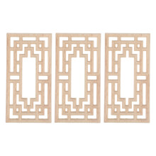3Pcs Beige Wood Applique Set for Cabinets Wardrobes Wall Decoration