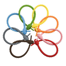 40 Pack Colorful Silicone Cable Ties Reusable Twist Clips Multiuse Cord Organizer for Home Kitchen Office (8 Colors)