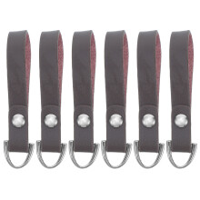 6St Leren Rits Trekker Met Metalen Ring Voor Bagage, Jas En Handtas
