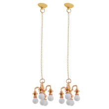 2St Miniatuur Hanglamp Goud Plastic Elegant Dollhouse Decoratieve Lamp