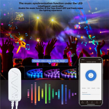 Bande Lumineuse LED Intelligente TUYA WIFI 5050 RGB avec Synchronisation Musicale, Changement de Couleur, Télécommande et Commande Vocale