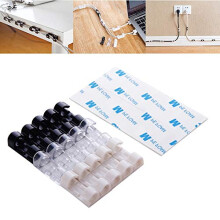 KENTT 10pcs Cable Clips Cord Organizer for Desk Cable Management Solution USB Charging Holders