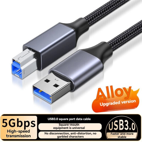 USB Printer Cable USB Type B Male to A Male USB 3.0 Printer Scanner Cable for HDD Enclosure Blu-Ray Drives Printer 1m 1
