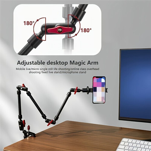 Three Folding Magic Articulated Arm Bracket for Smartphone Camcorder Action Camera Clamp Wall Mount Tablet Webcam 1