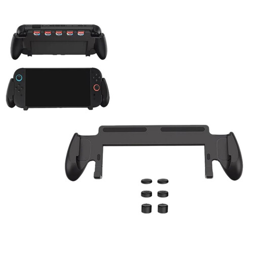 Console Grip for   2 with 5 Game Slots Hard Shell Ergonomic Handheld Grip Case with Thumb Grips 2