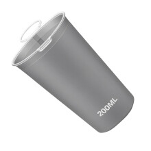 Soft Foldable Water Flask 200ML With Deformation Resistant-Gray
