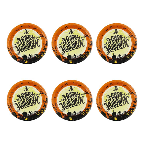 Foqnuq Halloweenpumpa Papperstallrikar, 6-pack