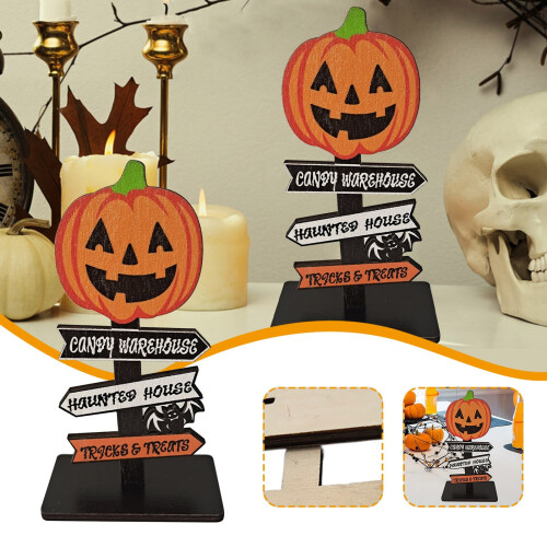 Halloween träklossskylt häxdekoration 1 st