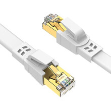 Cat8 Ethernet Cable 4m Speed Shielded Flat RJ45 Internet Cable for Gaming and Router – White