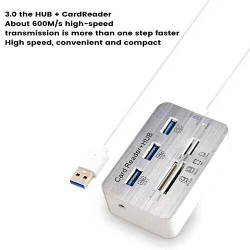 7in One HUB+4  Expander  TF MS M2 MMC Memory Card Reader Adapter for U Disk PC Laptop Mouse Keyboard USB 2
