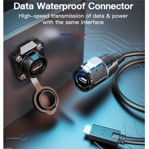 Waterproof Type-C 3A Plug Extension Cable USB C Connector for Fast Charging Data Transfer 10Gbps 1