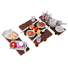 1Set Miniatuur Bbq Speelset Plastic Assorti Kleuren Voor Poppenhuis