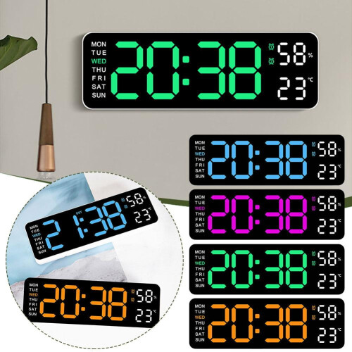 Despertador digital LED com calendário e visor de temperatura. 1
