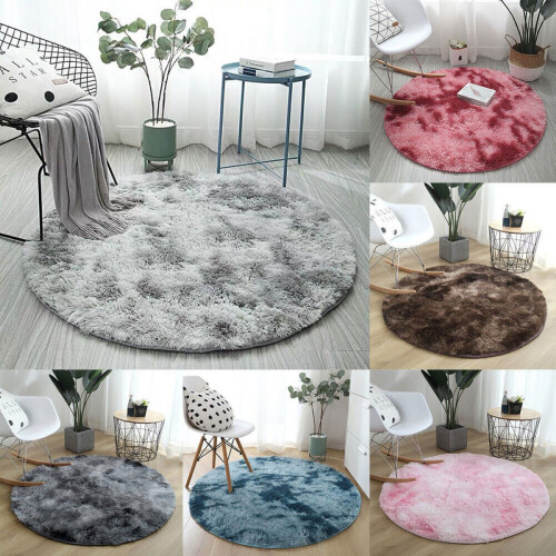 WSYW Fluffy Rundt Teppe Sklisikkert Polyester Gulvmatte 1