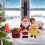 Christmas snowman and brown bear ornaments set 2