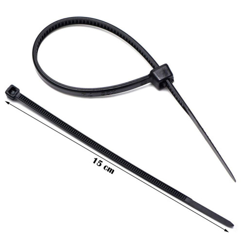 100 Pack 150mm Self Locking Nylon Cable Ties for Wire Management – Durable Black Zip Ties 1