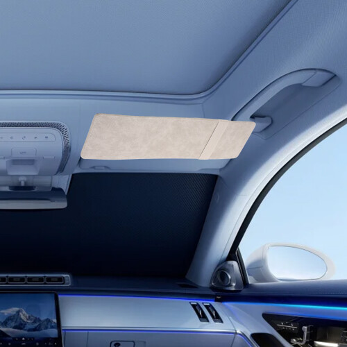 PU Sunshade Extender for Car Grey Auto Sun Visor Blocker Accessory 2