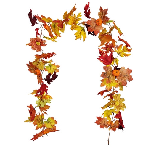 Maple Leaf Berry Pumpkin Garland 175 cm 1