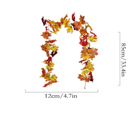 Maple Leaf Berry Pumpkin Garland 175 cm 2