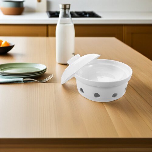 1Set Draagbare Keramische Kaaswarmer Met En Isolerende 2