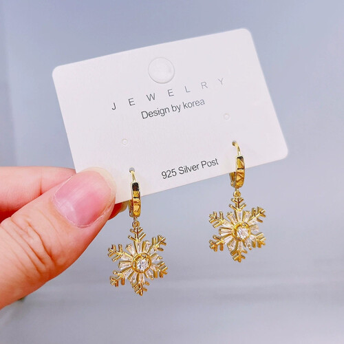 Christmas Tree Earrings Women Micro-inlaid Zircon Silver 1