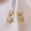 Christmas Tree Earrings Women Micro-inlaid Zircon Silver 3