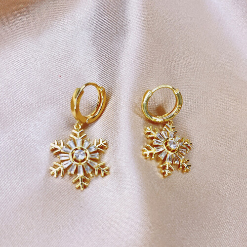 Christmas Tree Earrings Women Micro-inlaid Zircon Silver 2