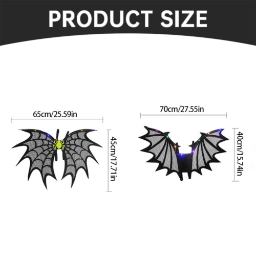 Halloween bat costume with LED lights, one piece 2