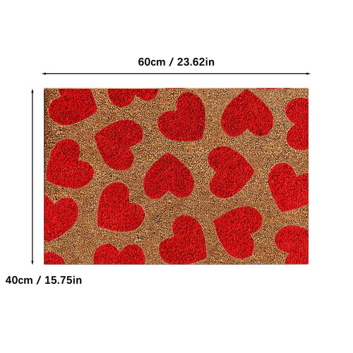 Valentinstag Herz-Fußmatte Rot Polyester 40x60cm 2