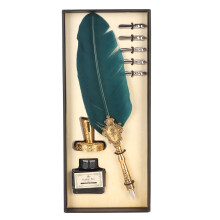 Set de stilouri vintage pentru caligrafie, stilou cu pană de design retro cu vârf de schimb, set elegant de cerneală artizanală, scriere fină cu