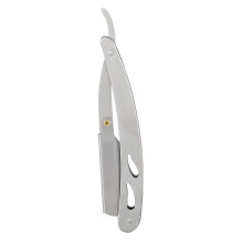 Scheermes met recht lemmet voor mannen, roestvrijstalen mes voor een gladde scheerbeurt, met ergonomische handgreep en opklapbare mesvergrendeling,