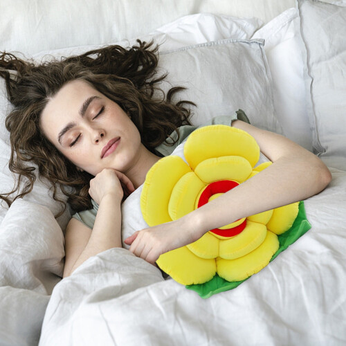 Yellow Rose Plush Pillow 30x30cm Short Plush 1