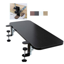 Ergonomic Keyboard Tray with Arm Support, Clamp On Under Desk Shelf, Foldable SpaceSaving Design, Black Cream