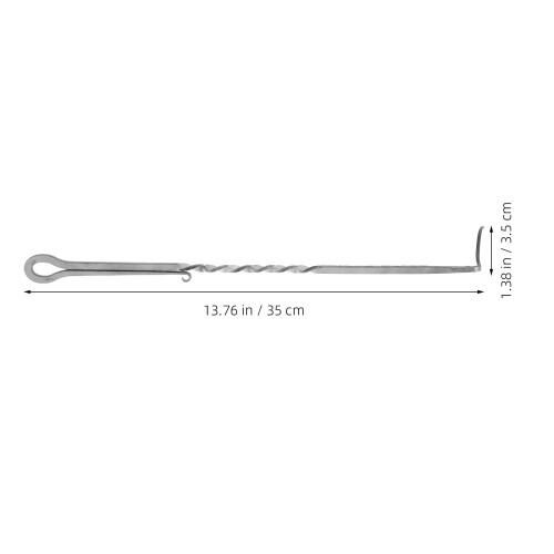 2Pcs Silver Bbq Meat Turner Hooks with Safe Handle for Home Grilling 1