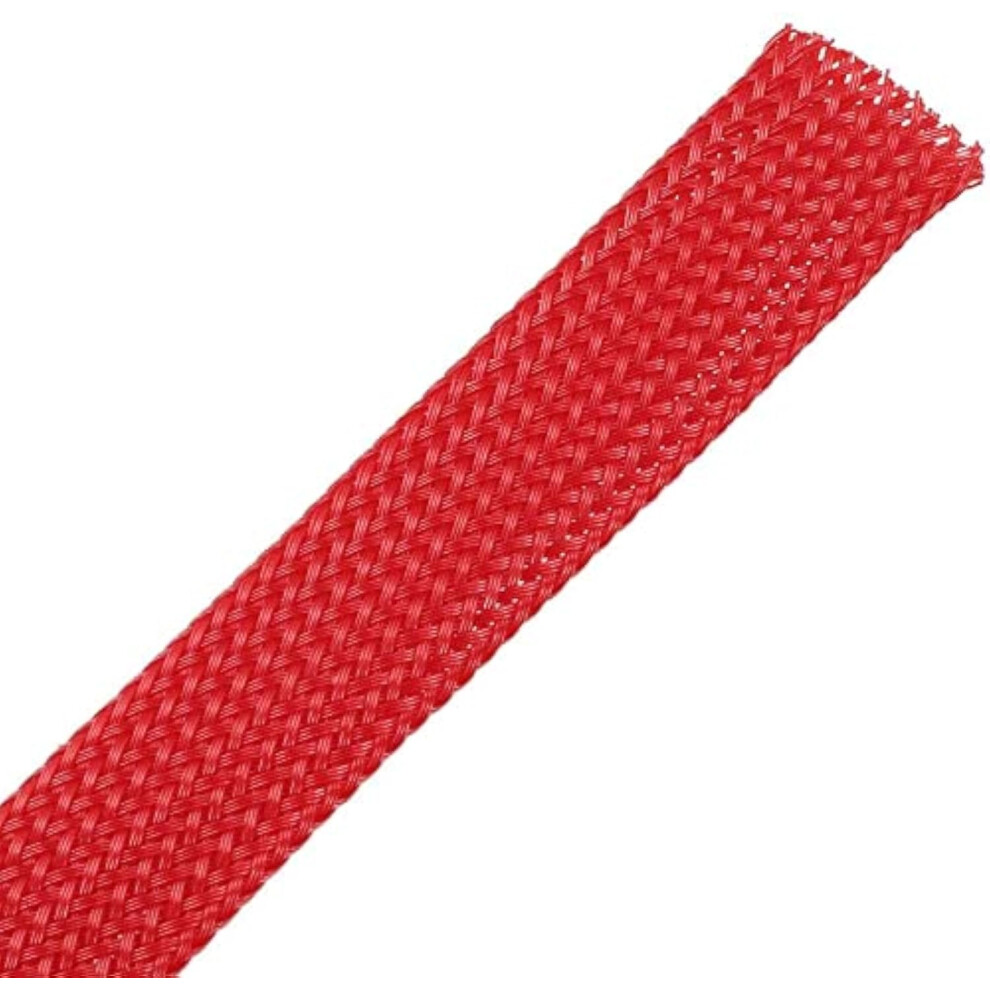 Expandable Pet Cable Sleeve 10Ft Red Wire Loom For Heat Resistant Cord Protection And Neat Management 9330225824404