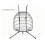 Fimous Fimous Rattan Double Egg Hanging Chair Grey Cushion 3