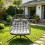 Fimous Fimous Rattan Double Egg Hanging Chair Grey Cushion 1