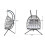 Fimous Fimous Rattan Double Egg Hanging Chair Grey Cushion 5