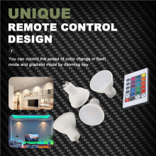 4pcs Gu10 Bulbs and 1remote Control with Memory Function 17colors Changeable Spot Ligh 4dynamic Lighting Modes Spotlight