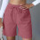 Womens High Waist Wide Leg Shorts with Pockets Solid-Apricot M 3