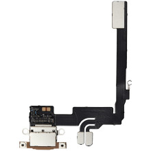 Charging Port Replacement Flex Cable Desert Titanium Aftermarket Plus OEM Fit for iPhone 16 Pro